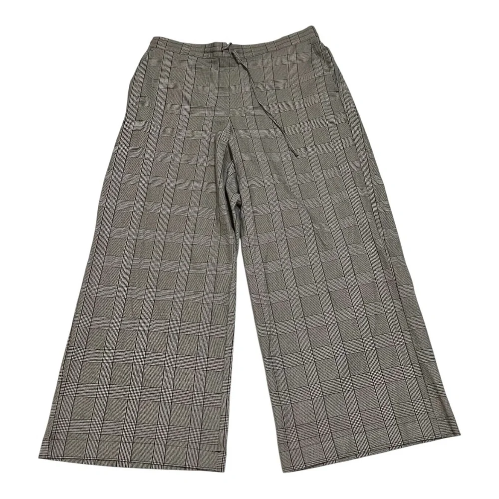 NWT a new day Wide-Leg Drawstring Pants- Grey Plaid XXL - Picture 3 of 12